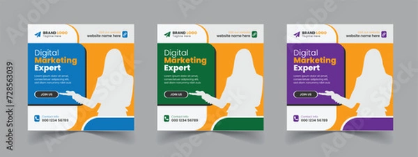 Obraz Corporate Business Promotion Digital Marketing Expert social media post template Web banner design