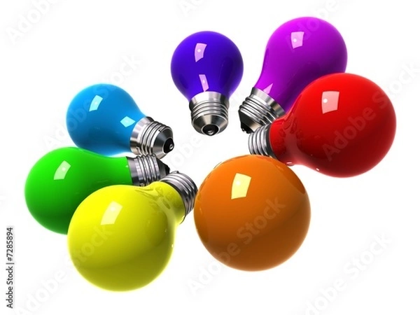 Obraz Rainbow light bulbs