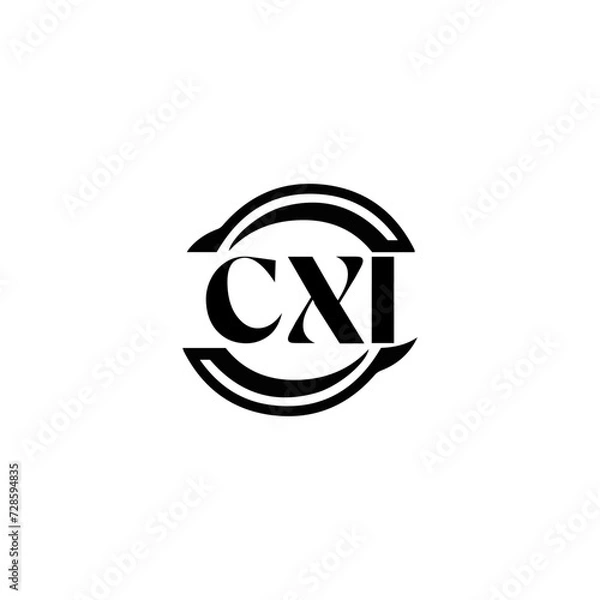 Fototapeta  CXI logo. CXI set , C X I design. White CXI letter. CXI, C X I letter logo design. Initial letter CXI letter logo set, linked circle uppercase monogram logo. C X I letter logo vector design.