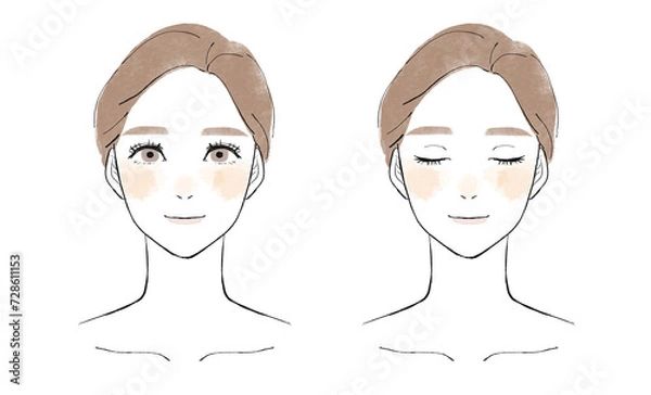 Obraz 女性の正面イラスト