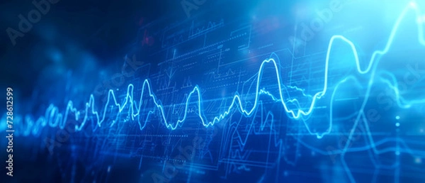 Obraz wave abstract background glow grid