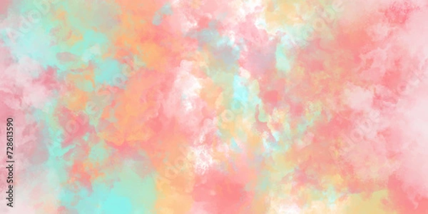 Obraz multicolor watercolor paper textured illustration with splashes. colorful watercolor for background .Abstract art hand paint .Abstract Illustration wallpaper. Brush strokes painting.