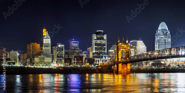 Obraz Panoramiczny przegląd centrum Cincinnati
