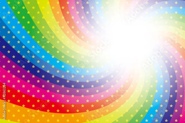 Fototapeta #Background #wallpaper #Vector #Illustration #design #free #free_size #charge_free #colorful #color rainbow,show business,entertainment,party,image 背景素材壁紙(星屑と虹色の放射)
