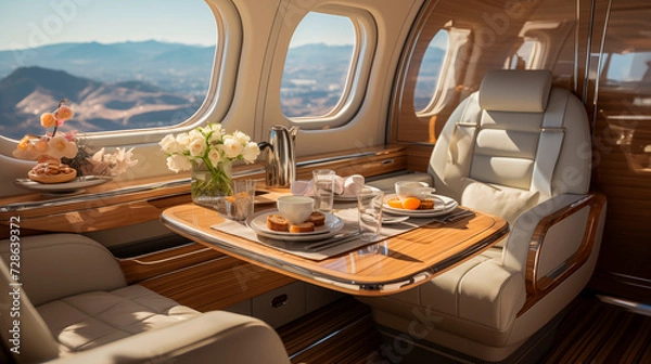 Fototapeta private jet interior 