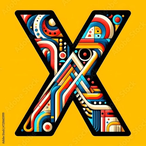 Obraz X typography, X logo ai vector illustration