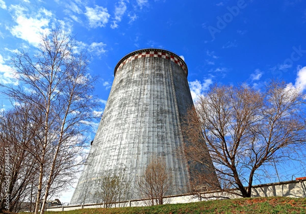 Fototapeta Large factory chimneys