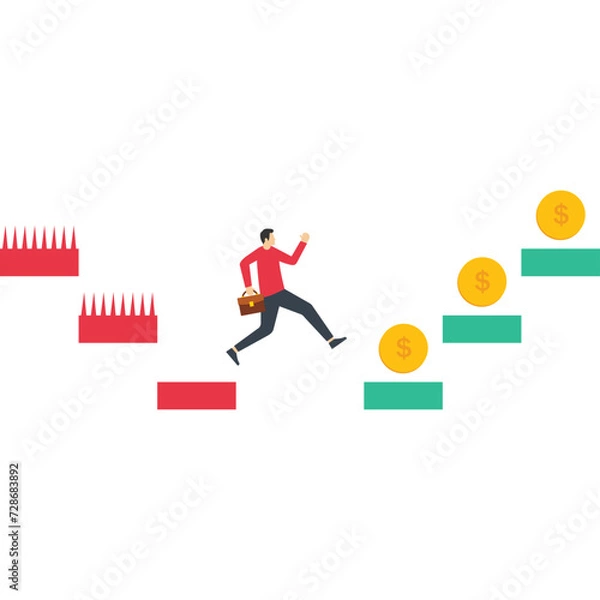 Fototapeta Being rich in Crypto trade, traders who are considered as a result of investment trade bearings, stock market growth, trust in investors in the city center of baggage money that runs rice charts.
