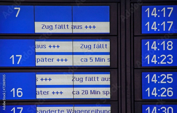 Obraz Pociąg odwołany, strajk, opóźnienie, odwołanie pociągu