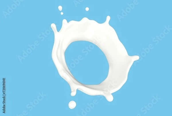 Obraz Milk Splash on Blue Background - High-Resolution Image