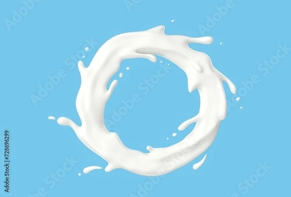 Obraz Milk Splash on Blue Background - High-Resolution Image