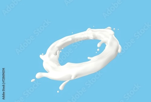 Obraz Milk Splash on Blue Background - High-Resolution Image