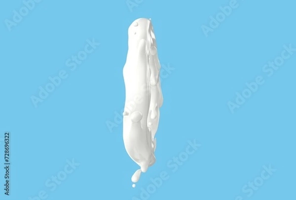 Obraz Milk Splash on Blue Background - High-Resolution Image