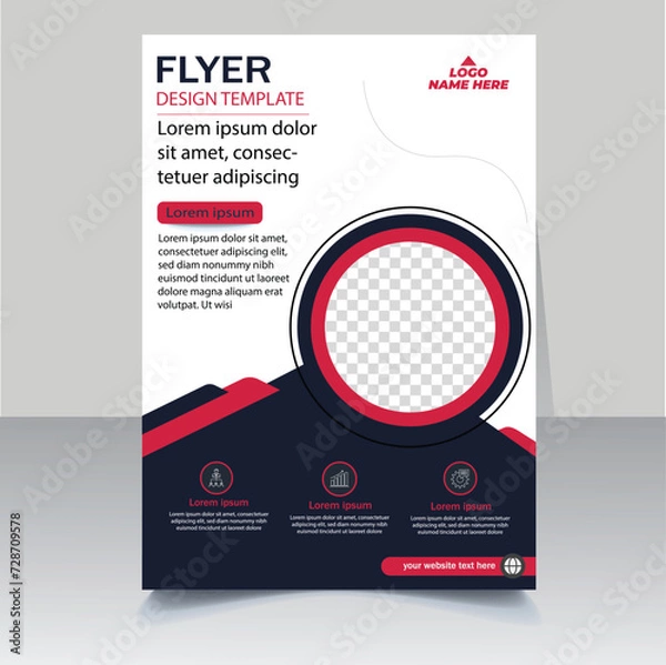 Obraz Brochure design, annual report, cover modern layout, poster, flyer vector template in A4 size	