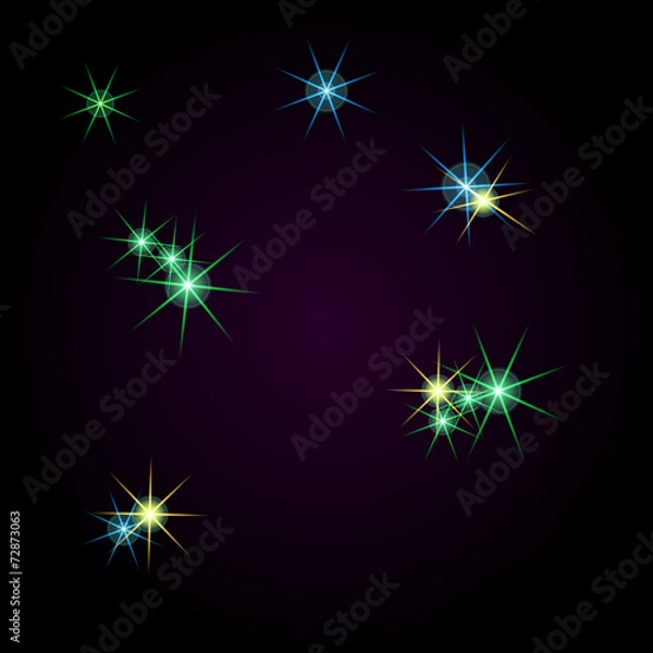 Fototapeta Set of different stars. Raster