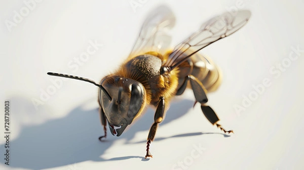 Fototapeta bee on white background
