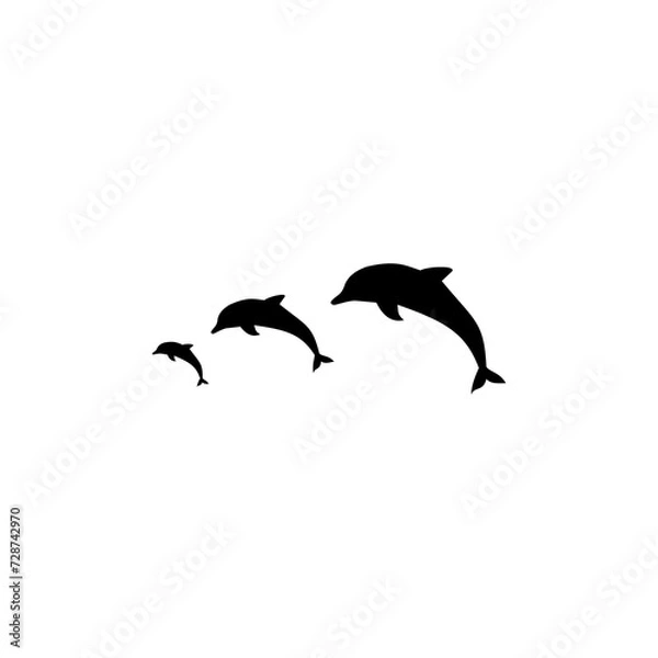 Fototapeta Dolphin logo icon isolated on transparent background