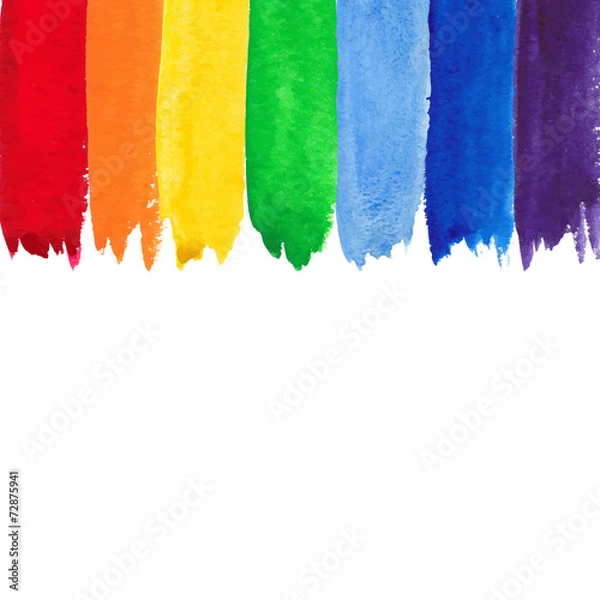 Obraz Watercolor rainbow backgound