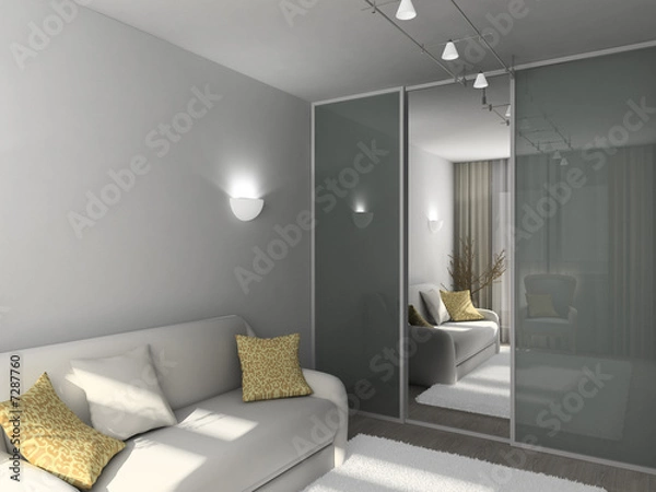 Fototapeta 3D render modern interior of living-room