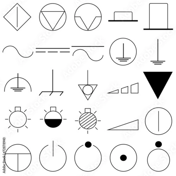 Obraz Electrical symbols vector