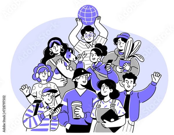 Obraz community illustration