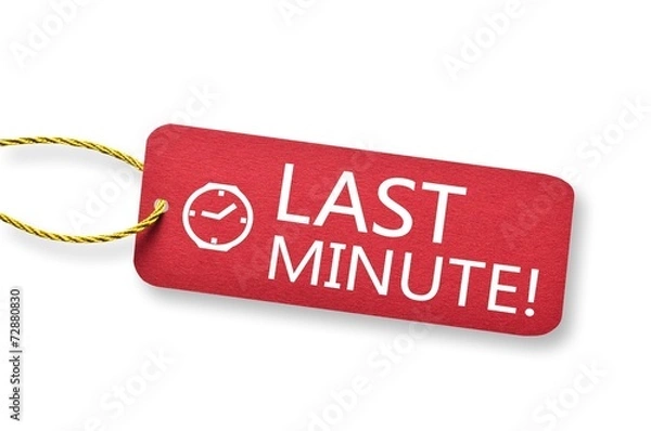 Obraz Last Minute Schild mit Uhr