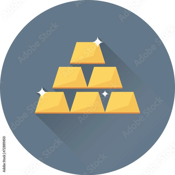 Fototapeta Gold Ingots Vector Icon