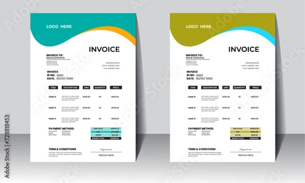 Fototapeta professional business invoice template