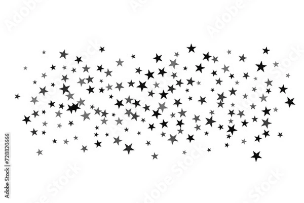 Obraz Star confetti. Silver casual confetti background. Bright design pattern.