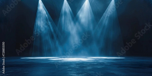 Fototapeta Concert stage light background with spotlight