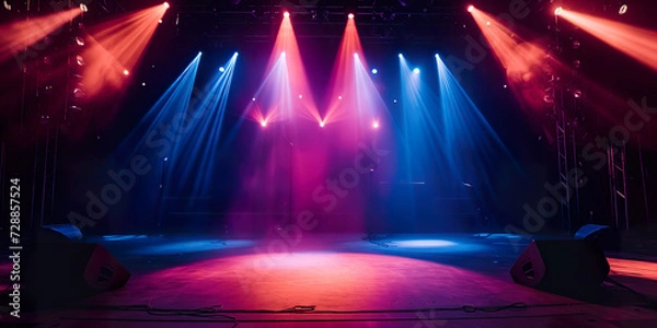 Fototapeta Event stage light background with spotlight