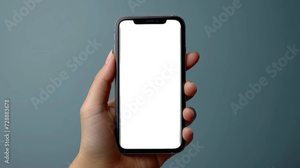 Fototapeta Person Holding Cell Phone With  transparent  Screen