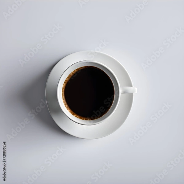 Fototapeta cup of coffee on white