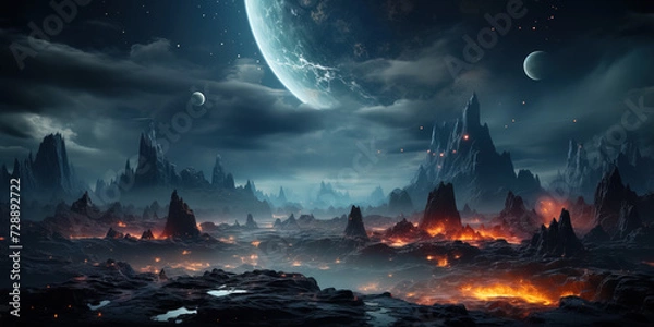 Fototapeta Unknown planet from outer space