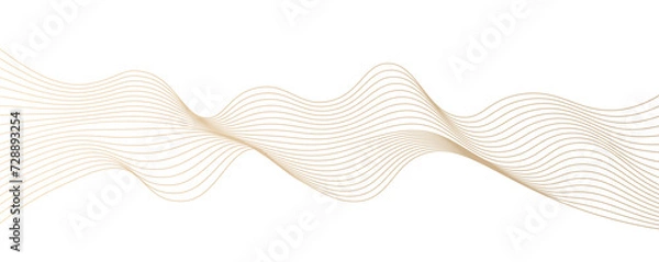 Fototapeta Vector abstract line art wavy flowing dynamic gold isolated on transparent background in concept luxury, wave, wind, ocean, landscape illustration.