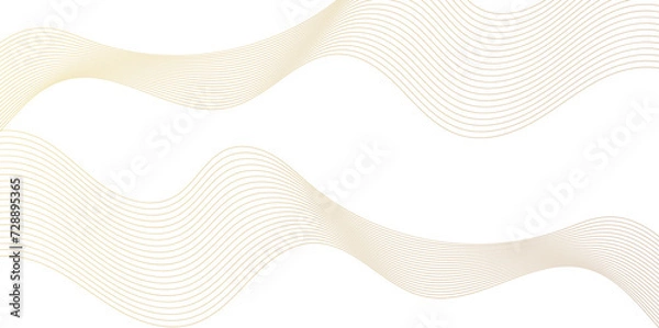 Fototapeta Vector abstract line art wavy flowing dynamic gold isolated on transparent background in concept luxury, wave, wind, ocean, landscape illustration.