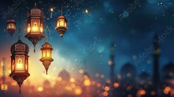 Obraz lantern in the night ramadan background islamic