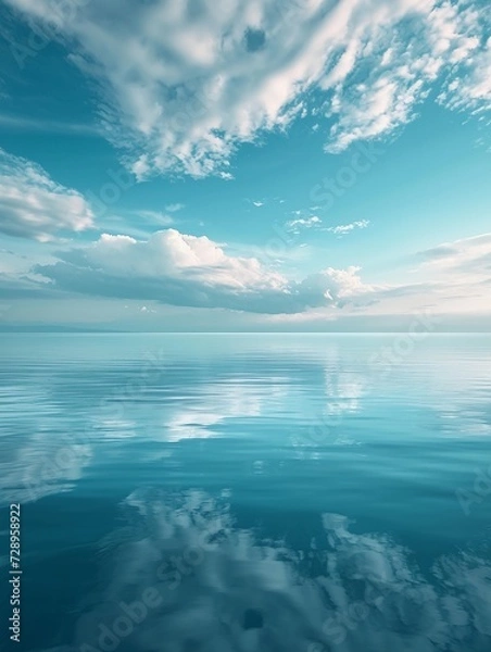 Obraz Trendy vertical Quiet Background with soft cloud formations, AI generate