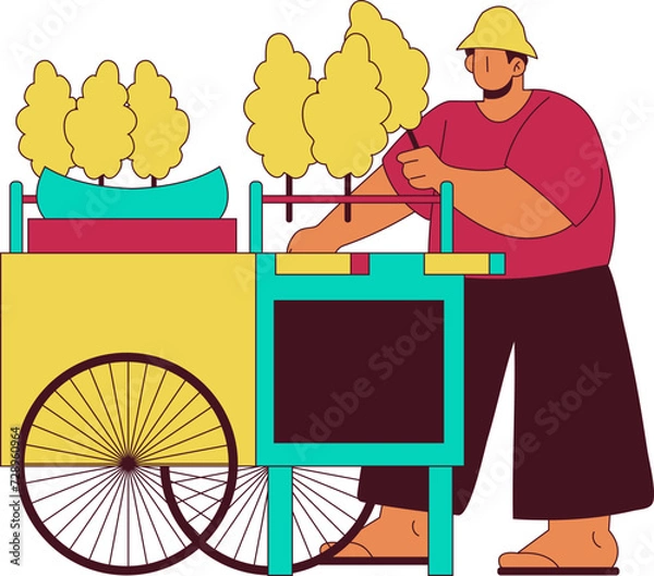 Fototapeta Indonesia Traditional Streetfood Illustration