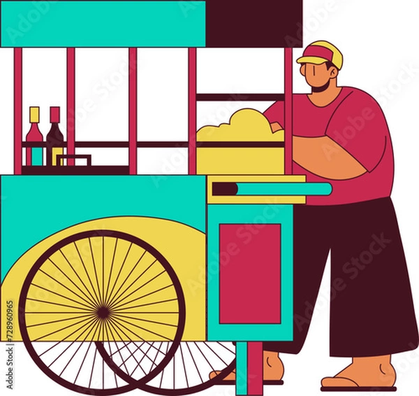 Fototapeta Indonesia Traditional Streetfood Illustration