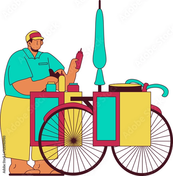 Fototapeta Indonesia Traditional Streetfood Illustration