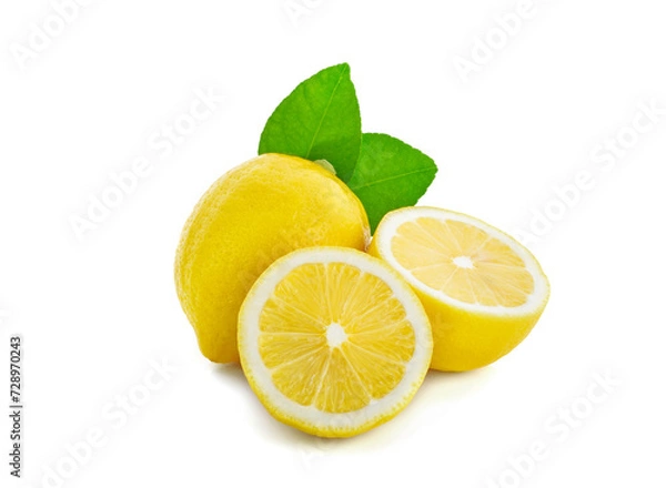 Obraz Fresh lemon isolated on white background