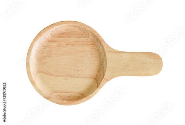 Obraz Empty wood tray isolated on white background,Top view