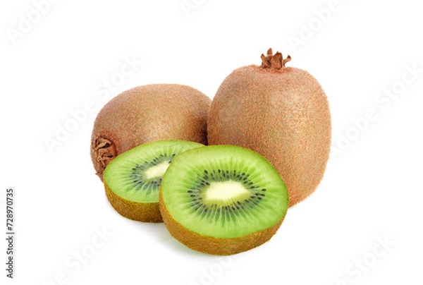 Obraz Ripe whole kiwi fruit Ripe whole kiwi fruit isolated on white background