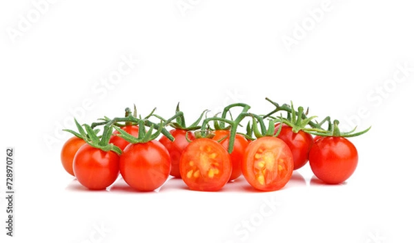 Fototapeta Cherry tomatoes isolated on white background