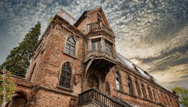 Fototapeta old church in the city,Old structures often possess unique architectural charm and historical significance. They stand as a testament to the craftsmanship and design of their era. If you have specific
