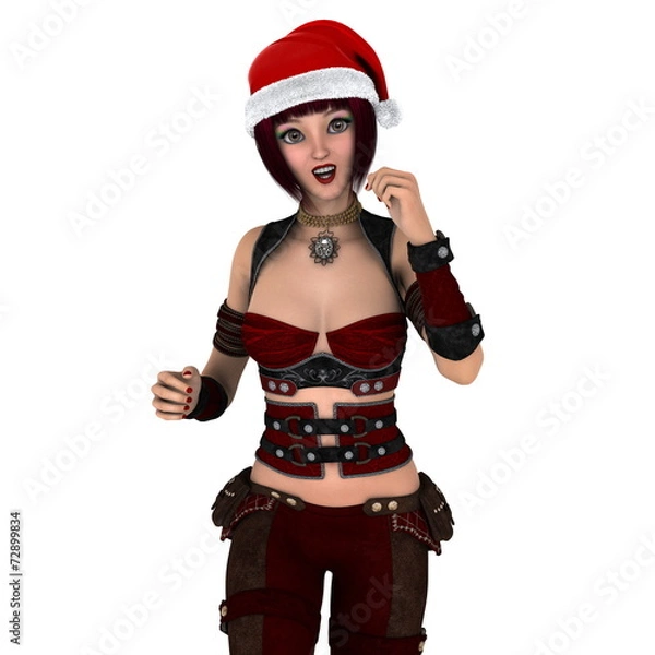 Fototapeta サンタクロース帽子の女性