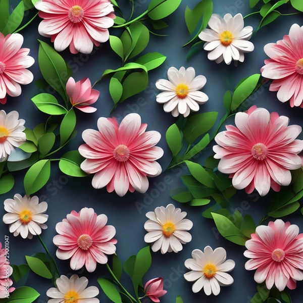 Fototapeta seamless floral background