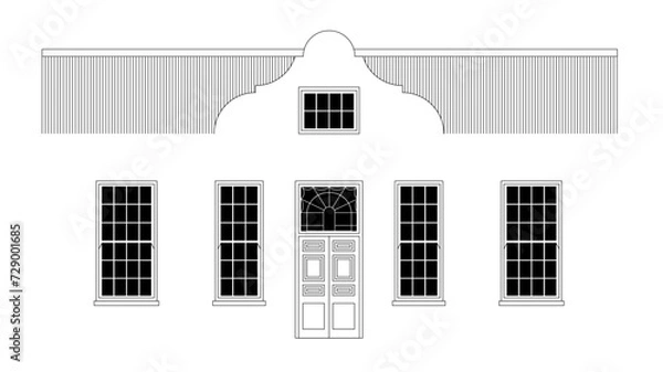 Obraz Cape Dutch building with a gable facade