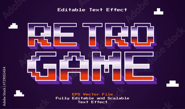 Obraz 3D retro game pixel editable text effect